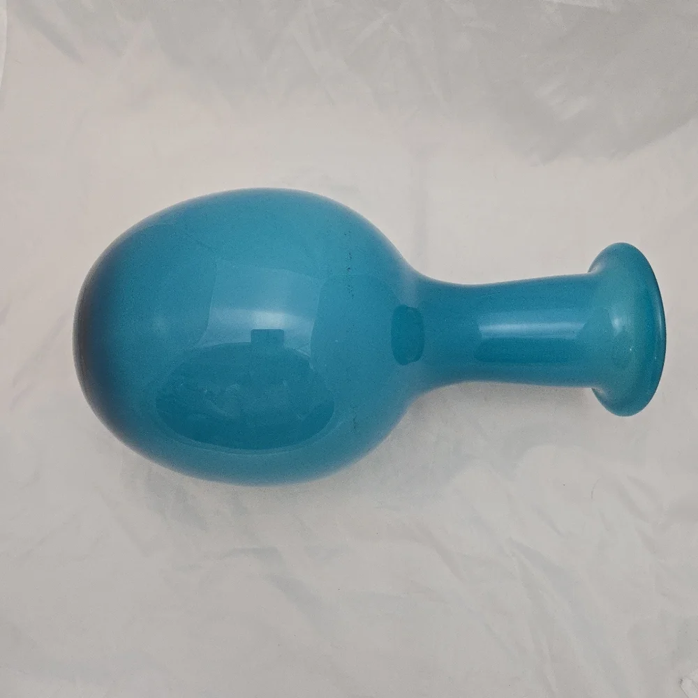 West Elm Turquoise Blue Blown Glass Vase